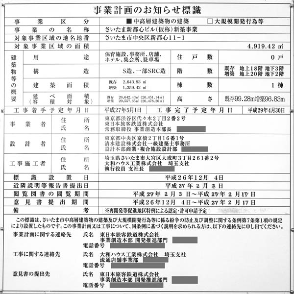 さいたま新都心ビル(仮称)新築事業