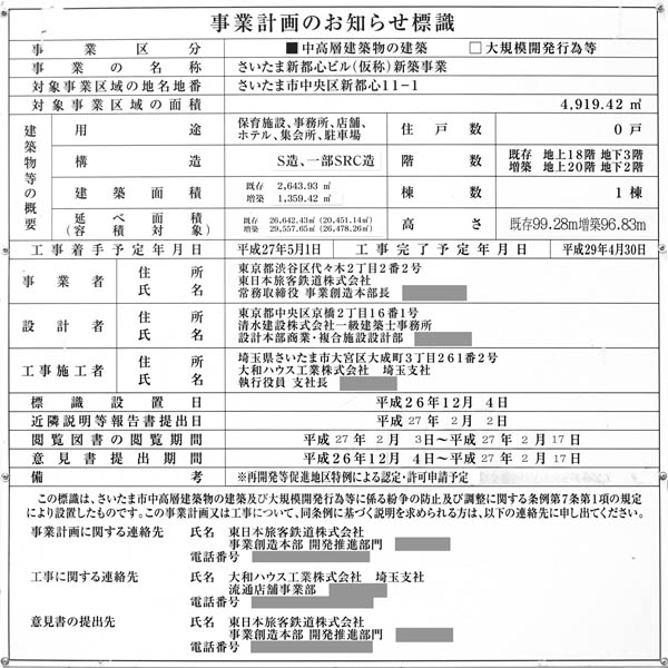 さいたま新都心ビル(仮称)新築事業