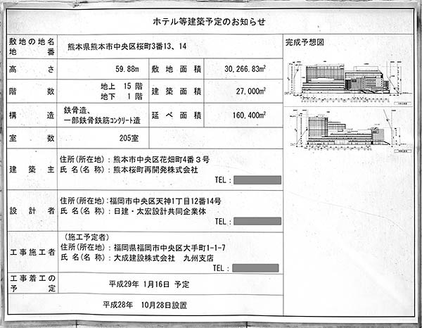 桜町地区第一種市街地再開発事業の建築計画のお知らせ