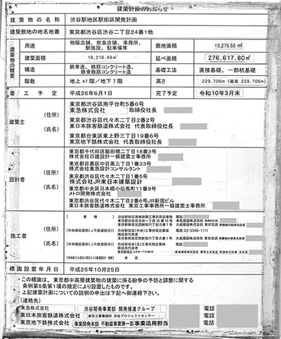 渋谷スクランブルスクエア　第Ⅱ期（中央棟・西棟）の建築計画のお知らせ