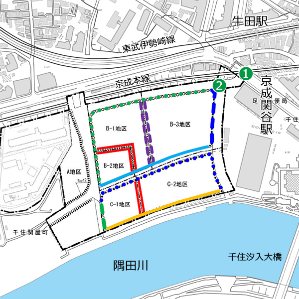 千住大川端地区