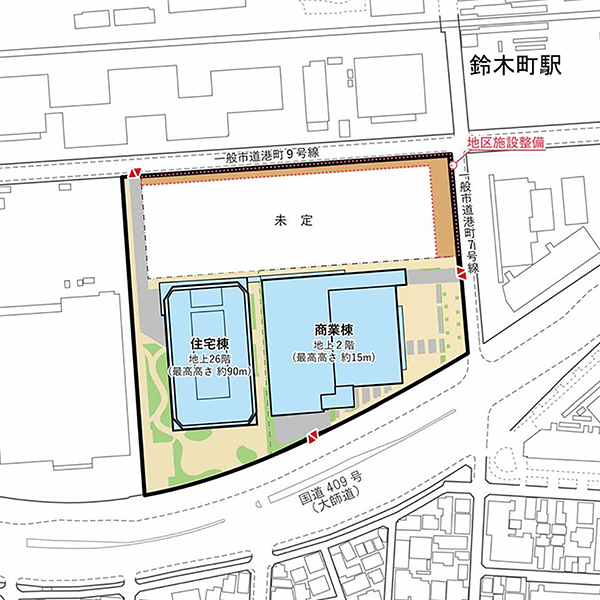 (仮称)鈴木町駅前南地区開発計画